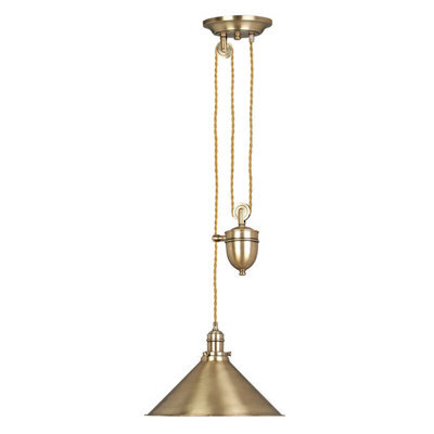 Elegant Aged Brass Ceiling Pendant Light With Led E27 Socket
