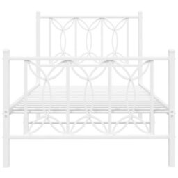 Berkfield Metal Bed Frame Without Mattress With Footboard White 90X190Cm - thumbnail 4