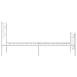 Berkfield Metal Bed Frame Without Mattress With Footboard White 90X190Cm - thumbnail 5