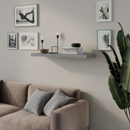 Urbn-Living Urbnliving 80Cm Width 1 Floating Grey Wooden Wall Mount Shelves Display Book Storage - thumbnail 1