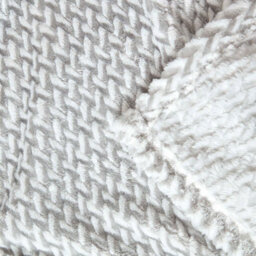 Homescapes Grey Mora Faux Fur Velvet Throw 130 X 160 Cm - thumbnail 3