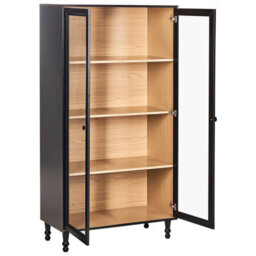Beliani Glass Display Cabinet Tingledale 80 Cm Black - thumbnail 4