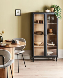 Beliani Glass Display Cabinet Tingledale 80 Cm Black - thumbnail 2