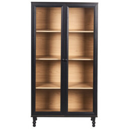 Beliani Glass Display Cabinet Tingledale 80 Cm Black - thumbnail 6