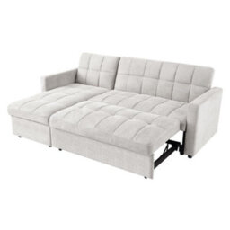 Home Detail Harry Pull-Out Sofa Bed With Reversible Storage Chaise, Grey Linen - thumbnail 5