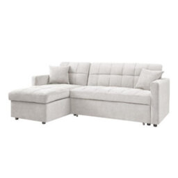 Home Detail Harry Pull-Out Sofa Bed With Reversible Storage Chaise, Grey Linen - thumbnail 4