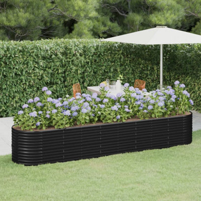 Walplus Garden Raised Bed Galvanised Steel 368X80X68 Cm Anthracite - image 1