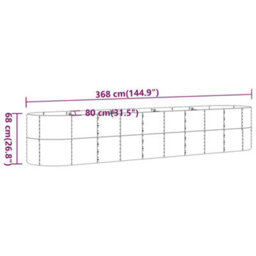 Walplus Garden Raised Bed Galvanised Steel 368X80X68 Cm Anthracite - thumbnail 6