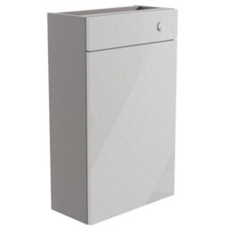 Ennis Slim Gloss Light Grey Contemporary Freestanding Slimline Toilet Cabinet (H)820mm X (W)495mm - thumbnail 1