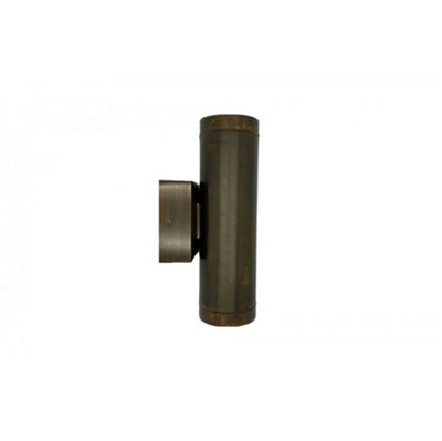 Lampfix Navigator 09081 Outdoor Ip64 2 Light Up Down Wall Light In An Antique Brass Finish