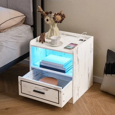 Modern Sofa Side End Table Led Nightstand With Usb - image 1