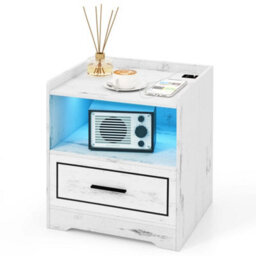 Modern Sofa Side End Table Led Nightstand With Usb - thumbnail 3