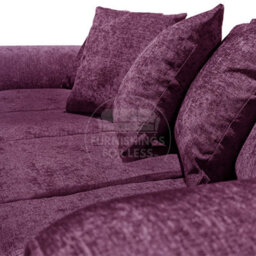 Furnishings For Less UK Monaco Chenille Fabric Long 4 Seater Sofa  Purple - thumbnail 8