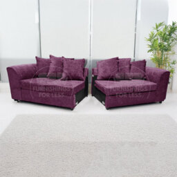 Furnishings For Less UK Monaco Chenille Fabric Long 4 Seater Sofa  Purple - thumbnail 5