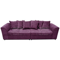 Furnishings For Less UK Monaco Chenille Fabric Long 4 Seater Sofa  Purple - thumbnail 3