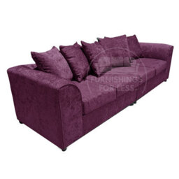 Furnishings For Less UK Monaco Chenille Fabric Long 4 Seater Sofa  Purple - thumbnail 6