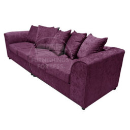 Furnishings For Less UK Monaco Chenille Fabric Long 4 Seater Sofa  Purple - thumbnail 7