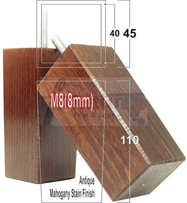 L&F 4X Replacement Furniture Legs Solid Wood 110mm High Sofas Chairs Settee Cabinets Legs M8 Tsp2055 - image 1