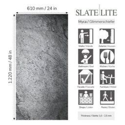 Lite Stone Argento Slate Veneer 30 X 20Cm Sample - thumbnail 3
