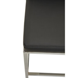 Orsina Dark Grey And Chrome Finish Bar Chair, Glam Touch Indoor Metal Bar Stool, Footrest Bar Chair - thumbnail 8
