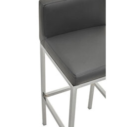 Orsina Dark Grey And Chrome Finish Bar Chair, Glam Touch Indoor Metal Bar Stool, Footrest Bar Chair - thumbnail 5