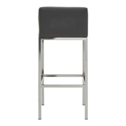 Orsina Dark Grey And Chrome Finish Bar Chair, Glam Touch Indoor Metal Bar Stool, Footrest Bar Chair - thumbnail 4
