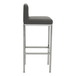 Orsina Dark Grey And Chrome Finish Bar Chair, Glam Touch Indoor Metal Bar Stool, Footrest Bar Chair - thumbnail 3