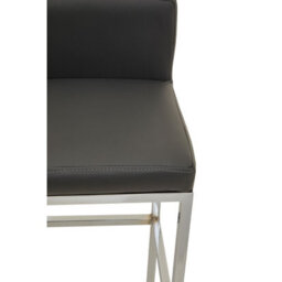 Orsina Dark Grey And Chrome Finish Bar Chair, Glam Touch Indoor Metal Bar Stool, Footrest Bar Chair - thumbnail 7