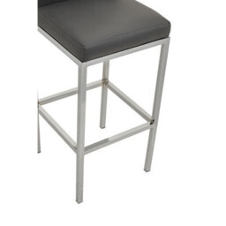 Orsina Dark Grey And Chrome Finish Bar Chair, Glam Touch Indoor Metal Bar Stool, Footrest Bar Chair - thumbnail 6