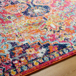Livabliss Harput-Vintage Blue Orange Yellow Grey Traditional Boho Living Dining Bedroom Rug 120 X 170 Cm Easy Care, Non Shedding - thumbnail 3