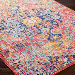 Livabliss Harput-Vintage Blue Orange Yellow Grey Traditional Boho Living Dining Bedroom Rug 120 X 170 Cm Easy Care, Non Shedding - thumbnail 6