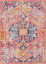 Livabliss Harput-Vintage Blue Orange Yellow Grey Traditional Boho Living Dining Bedroom Rug 120 X 170 Cm Easy Care, Non Shedding - thumbnail 1