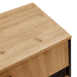 Abrihome 140X41X78.5 Cm, Modern Led Sideboard In Wood & Black, Glass Front With Integrated Lighting - thumbnail 5