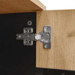 Abrihome 140X41X78.5 Cm, Modern Led Sideboard In Wood & Black, Glass Front With Integrated Lighting - thumbnail 3