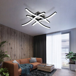 Pheashine Modern Curved Led Ceiling Light,4 Built-In Boards Black 6500K Cool White For Bedroom, Living Room Or Dining Room - thumbnail 5