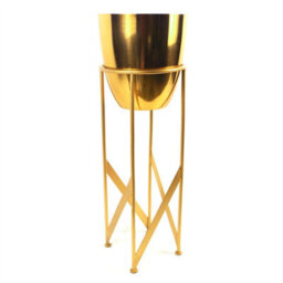 Leaf 55Cm Gold Planter With Matching Stand - thumbnail 1