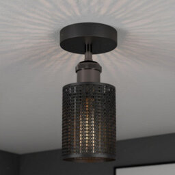 Black Ceiling Light Fixture, Industrial Chandeliers Ceiling Lights Metal Cage Lampshade, With E27 Base With Bulb - thumbnail 2
