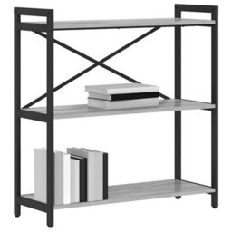 Berkfield Modern Bookcase Grey Sonoma 80 X 30 X 83 Cm Engineered Wood - thumbnail 3