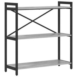 Berkfield Modern Bookcase Grey Sonoma 80 X 30 X 83 Cm Engineered Wood - thumbnail 1