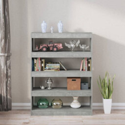 Berkfield Book Cabinet/room Divider Concrete Grey 100X30X135 Cm - thumbnail 7