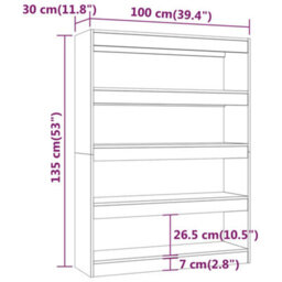 Berkfield Book Cabinet/room Divider Concrete Grey 100X30X135 Cm - thumbnail 8
