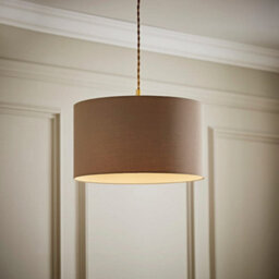 Valuelights Reni Taupe Fabric Drum Ceiling Lamp Shade (D)35Cm