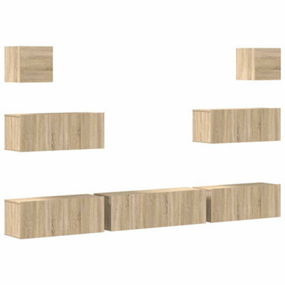Berkfield Classic 7 Piece Tv Cabinet Set Sonoma Oak Engineered Wood - image 1