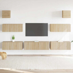 Berkfield Classic 7 Piece Tv Cabinet Set Sonoma Oak Engineered Wood - thumbnail 2