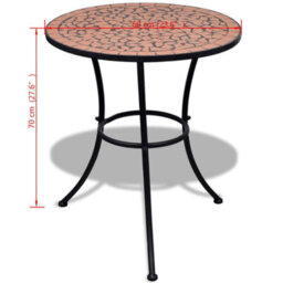 Walplus Bistro Table Terracotta 60 Cm Mosaic - thumbnail 5