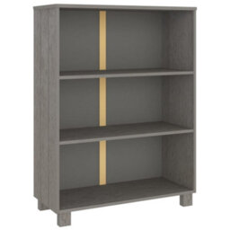 Berkfield Book Cabinet Light Grey 85X35X112 Cm Solid Wood Pine - thumbnail 2