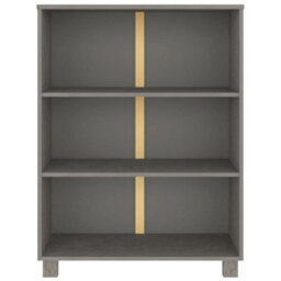 Berkfield Book Cabinet Light Grey 85X35X112 Cm Solid Wood Pine - thumbnail 3