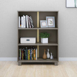 Berkfield Book Cabinet Light Grey 85X35X112 Cm Solid Wood Pine - thumbnail 5