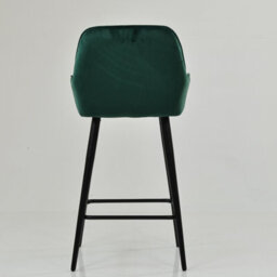 Lakeland Furniture Hamilton Dark Green Velvet Bar Stool Fixed Height Black Leg - thumbnail 5