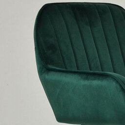 Lakeland Furniture Hamilton Dark Green Velvet Bar Stool Fixed Height Black Leg - thumbnail 8